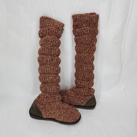 MUK LUKS Miranda Marled Sweater Fall Winter Tall Knit Boho Slouchy Boots Sz 6 - Picture 3 of 10